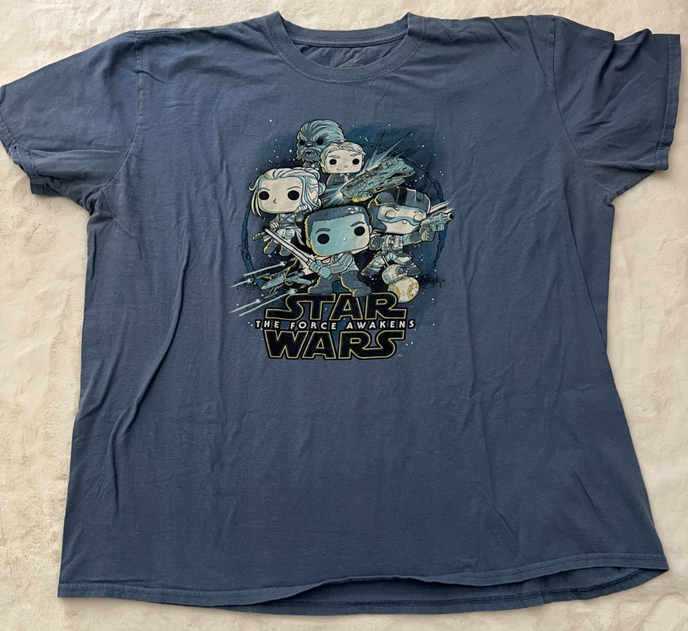 Funko Star Wars The Force Awakens Mens 2XL Graphic T Shirt Navy Blue Pop Tee